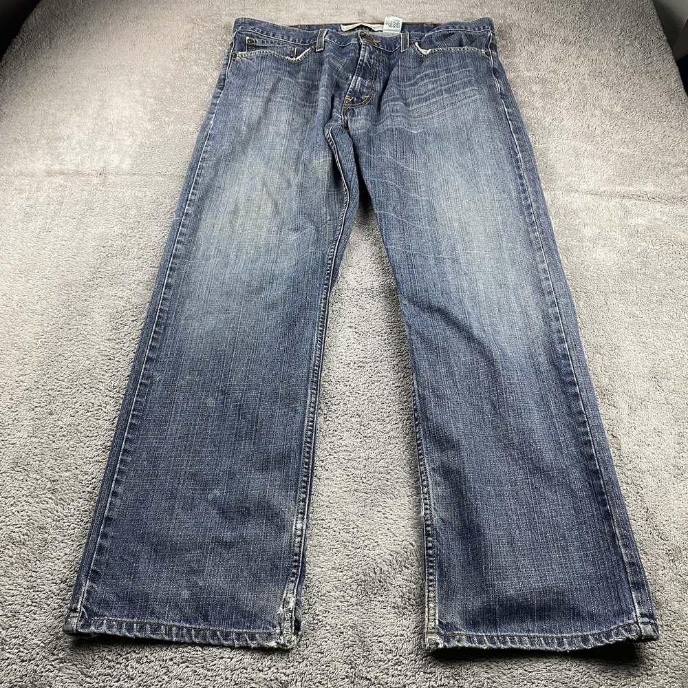 Levis 514 Slim Straight Jeans Mens 38x32‎ Blue Mid Rise 100% Cotton VTG